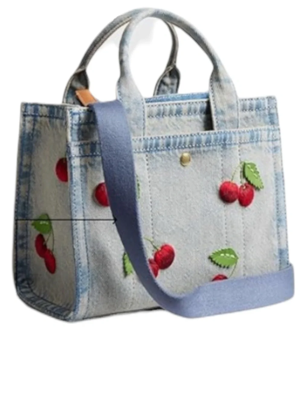 Coach 20 Denim Cherry Embroidered Mini Tote NWT - Picture 2 of 4